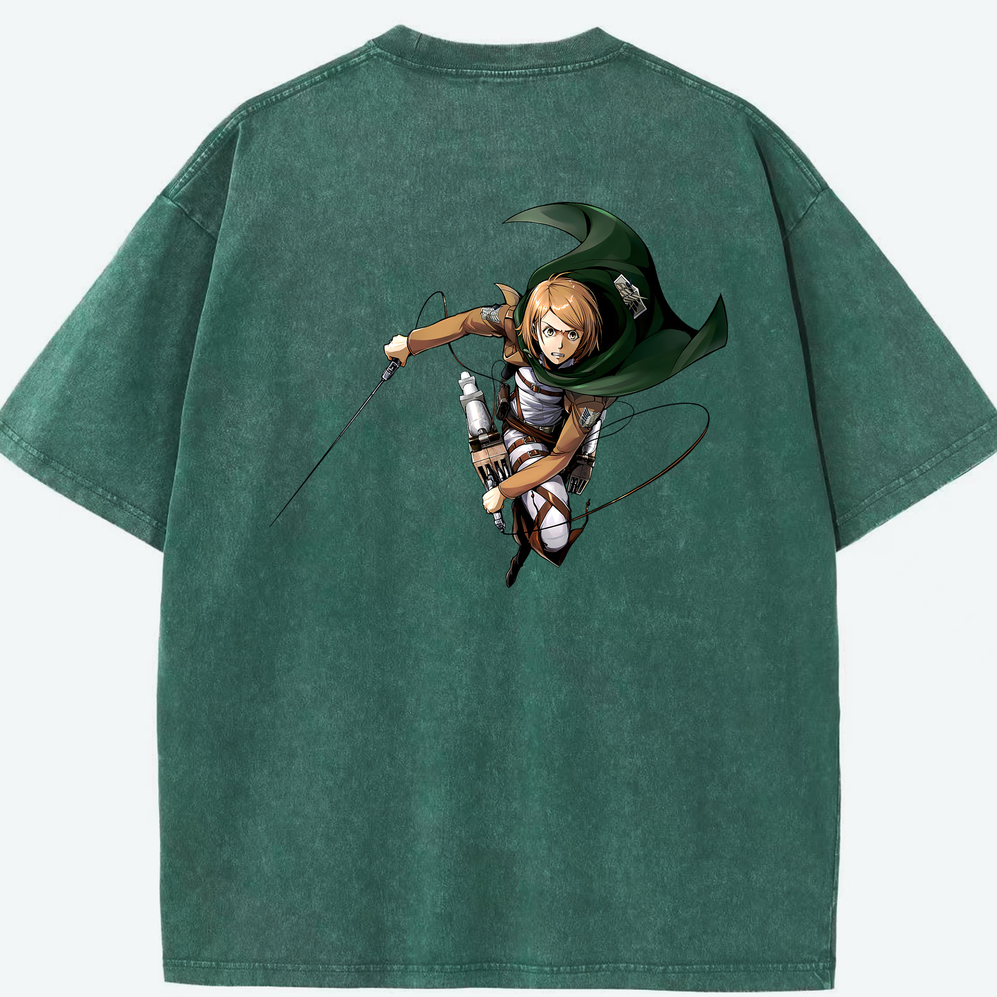 （画像用） 進撃の巨人 ペトラ·ラル Attack on Titan Petra Rall 綿100% ヴィンテージ風 半袖Tシャツ（背面プリント）
